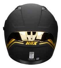 Casco Integral Para Moto Hax Obsidian Solid Negro/ Oro Mate